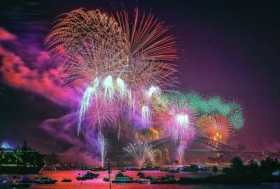 Amazing Fireworks Sydney Bay Firewirks Bridge Lights Ships