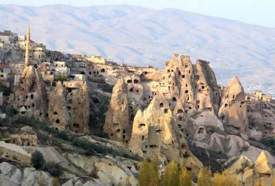 Ancient Rk Houses Intermingled With Modern Houses in Cappadia Turkey