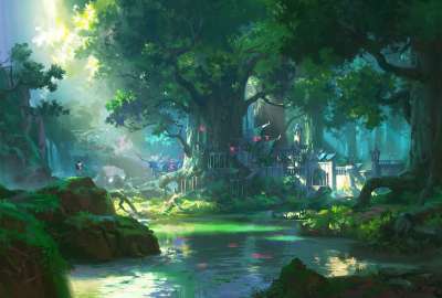 Anime Forest Scenery