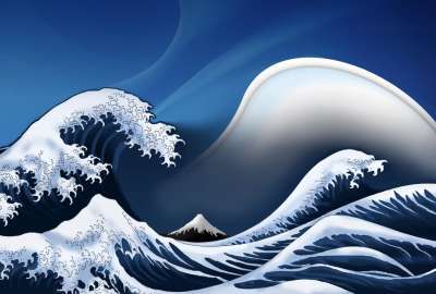 ocean waves anime tan
