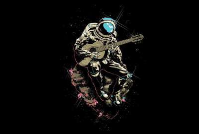 Astronaut Plays Guitar