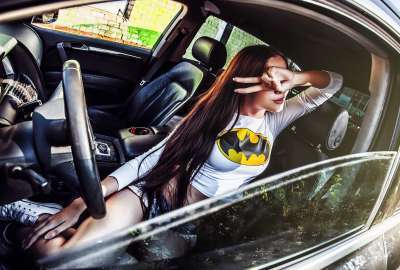 Batman Girl in Car