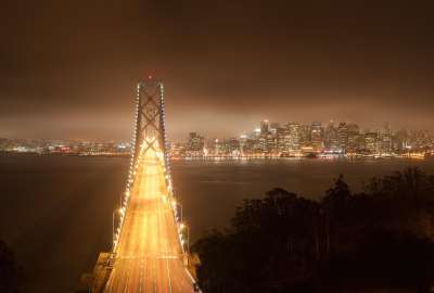 Bay Bridge And San Francisco At Night From Treasure Island HQx