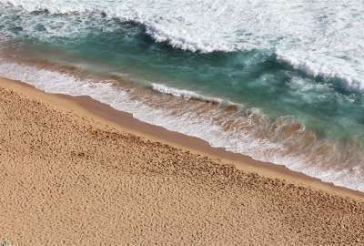 Beach Brown Cyan Green Sand Sea Waves