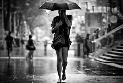 Beautiful Girl in Rain