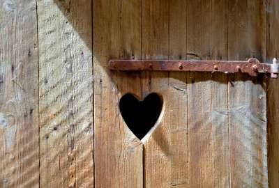 Black Brown Doors Gray Hearts Wood