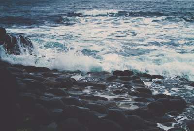 Blue Gray Rocks Sea Shore Stones Waves
