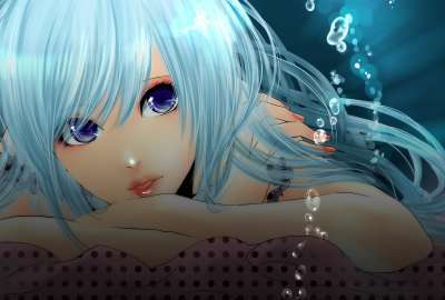 Blue Hair Anime Girl 5272