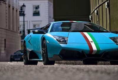 Blue Italian Striped Lamborghini