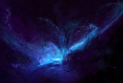 Blue Nebula Dark Space