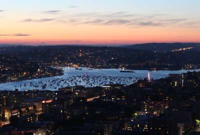 Boats on Lake Union Seattle WA Waiting for the 4th of July Firework Show