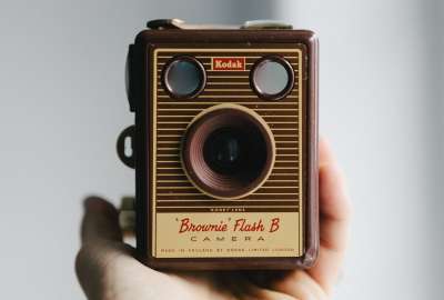 Brown Cameras Vintage Yellow