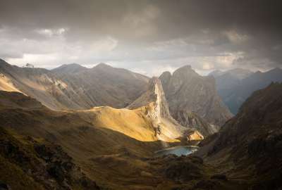 Brown Gray Lakes Landscapes Mountains Yellow