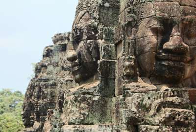 Buddha Heads Atop Banteay Srey Cambodia