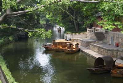 China Dock Boat Nature River Trees