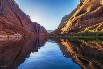 Colorado River Canyon Walls Reflection Near Page Arizona