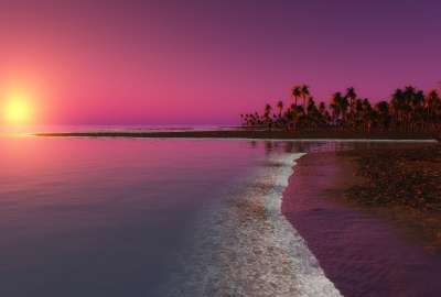 Digital Coastal Beach Sunset 5197