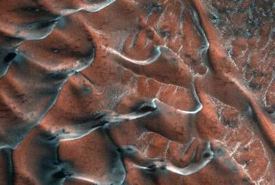 Frosty Sand Dunes of Mars