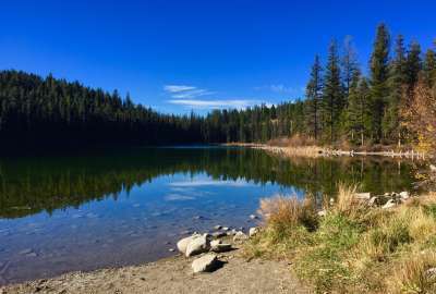 Glassy McConnell Lake in BC Canada