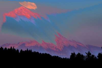 Glitch Art of Mount Fuji