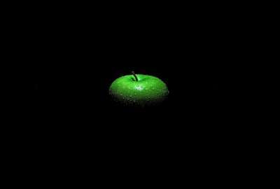 Green Apple Black Background