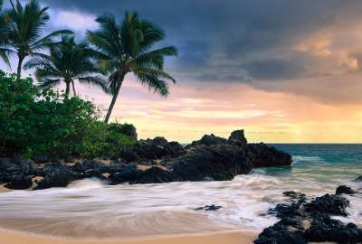 Tropical Sunset Beach HD wallpaper