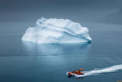 Iceberg Seen From Far Boat