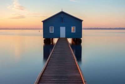 ITAP of a Boathouse During Sunrise