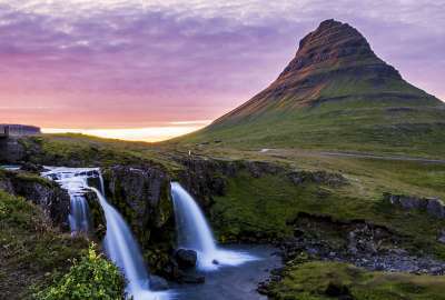 Kirkjufell Mountain at Sunset Time in Summer Iceland