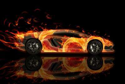Lamborghini Aventador Fire