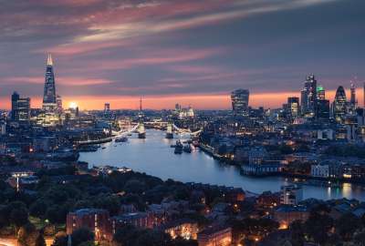 London S Cityscape Sunset River Buildings England