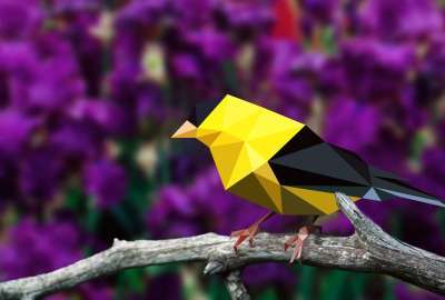 Low Poly American Goldfinch