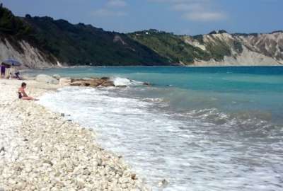 Mezzavalle Beach in Portonovo Ancona in Italy