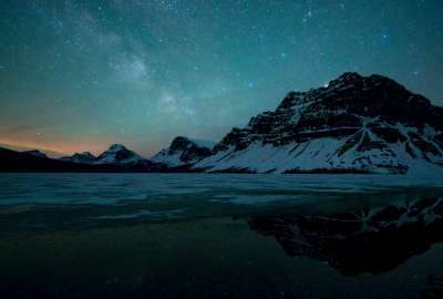 Milky Way Over Bow Lake Alberta Canada