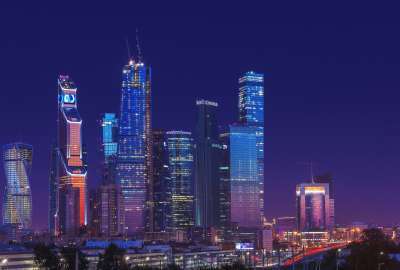 Moscow Financial Center at Night