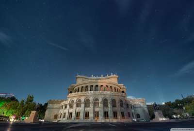 Night View of Beautiful Building in Armenia HD