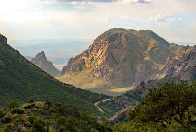Overlooking Chisos Basin and The Window From Lost Mine Trail in Big Bend National Park