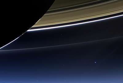 Pale Blue Dot of Earth as Seen From NASAs Saturn System Probe