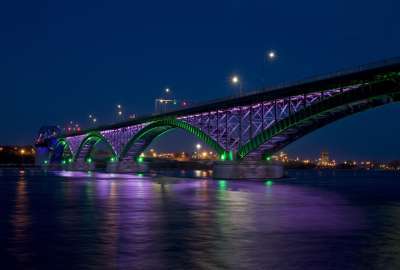 Peace Bridge City Bay Bridge Night Lights Hdr