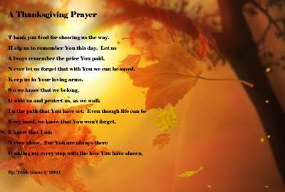 Prayer Happy Thanksgiving