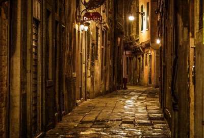Quiet Venice Alley at Night