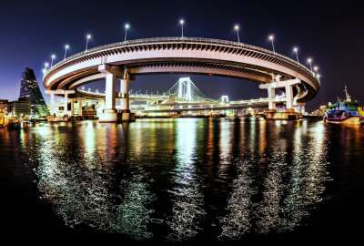 Rainbow Bridge Toyko Reflection Cityscape