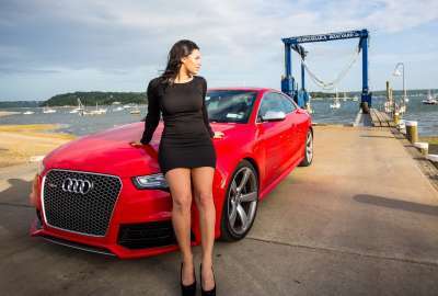 Red Audi Girl Posing