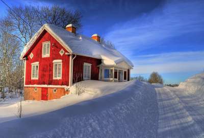 Red House in the Snow