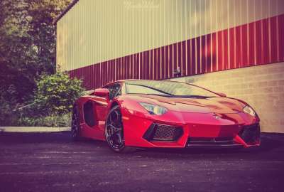 Red Lamborghini With Effect
