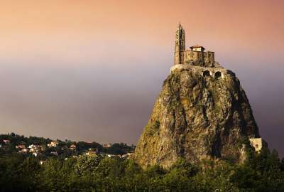 Saint Michel D Aiguilhe Chapel Situated on the Top of Volcanic Rock