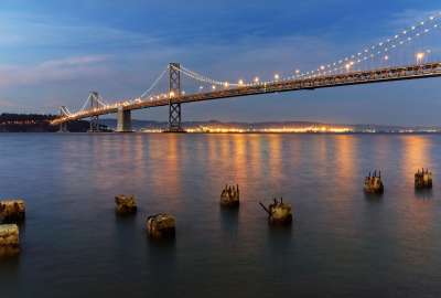 San Francisco Oakland Bay Bridge at Dawn
