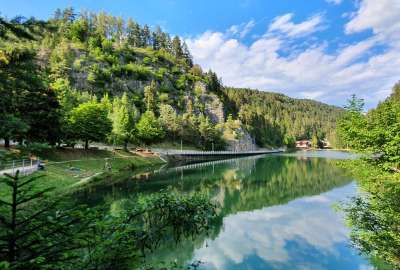 Smeraldo Lake in Trentino Italy OC
