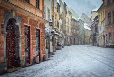 Snow in Ljubljana Slovenia