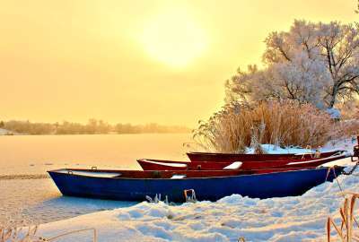 Sunrise on the Frozen River
